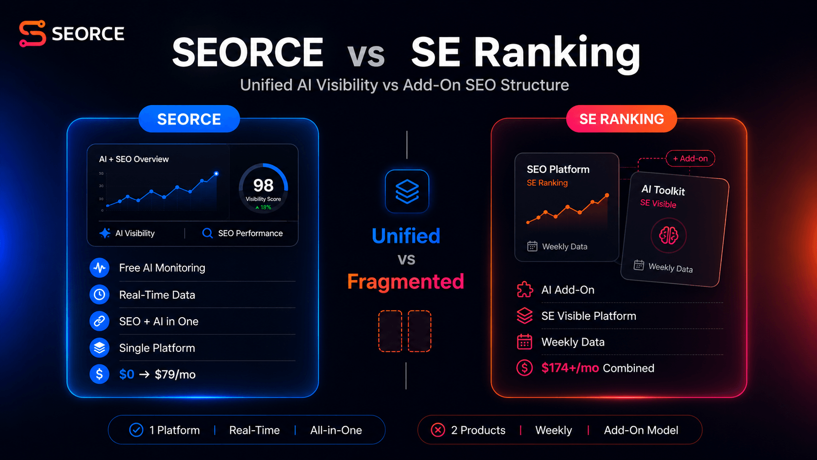 SEORCE vs SE Ranking (2026): Does SE Ranking's AI Visibility Stack Up?